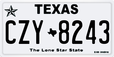 TX license plate CZY8243