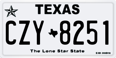 TX license plate CZY8251