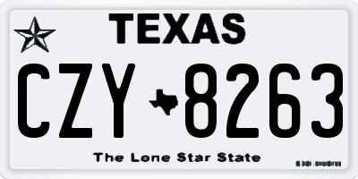 TX license plate CZY8263