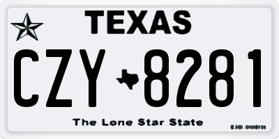 TX license plate CZY8281