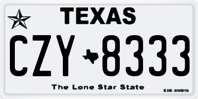 TX license plate CZY8333