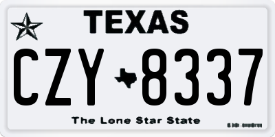 TX license plate CZY8337