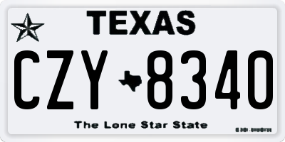 TX license plate CZY8340