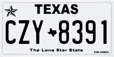 TX license plate CZY8391