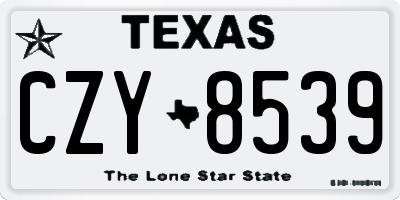 TX license plate CZY8539