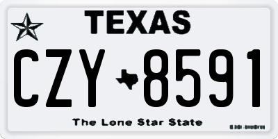 TX license plate CZY8591