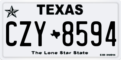 TX license plate CZY8594