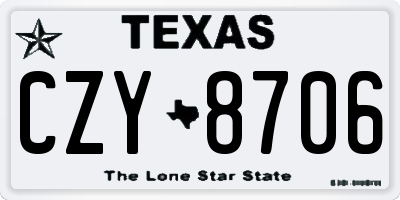 TX license plate CZY8706