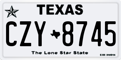 TX license plate CZY8745
