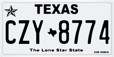 TX license plate CZY8774