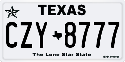 TX license plate CZY8777