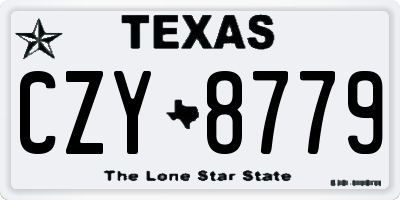TX license plate CZY8779