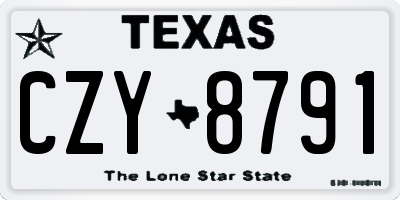 TX license plate CZY8791