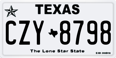 TX license plate CZY8798