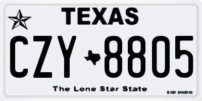 TX license plate CZY8805