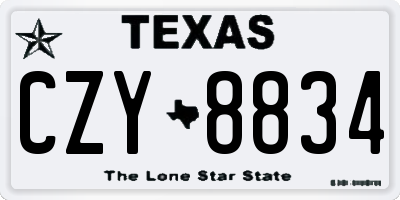 TX license plate CZY8834