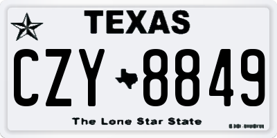 TX license plate CZY8849