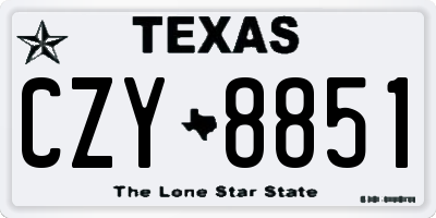 TX license plate CZY8851