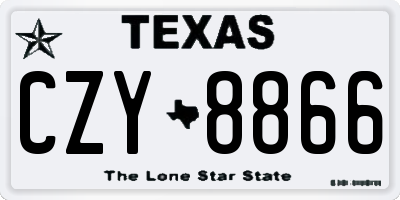 TX license plate CZY8866