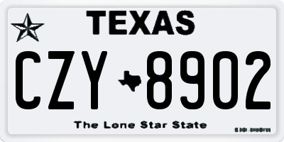 TX license plate CZY8902