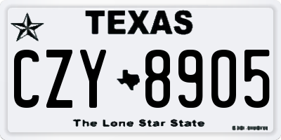 TX license plate CZY8905