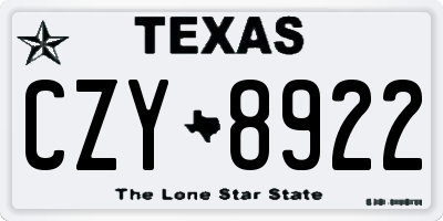 TX license plate CZY8922