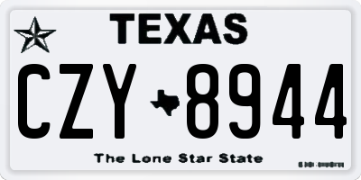 TX license plate CZY8944