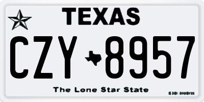 TX license plate CZY8957