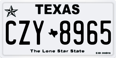 TX license plate CZY8965