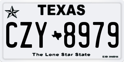 TX license plate CZY8979