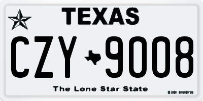 TX license plate CZY9008