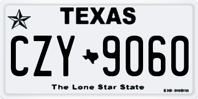 TX license plate CZY9060