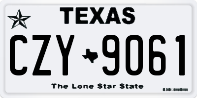 TX license plate CZY9061