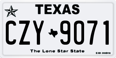 TX license plate CZY9071