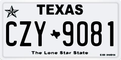 TX license plate CZY9081