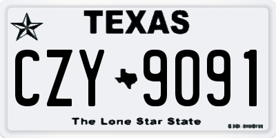 TX license plate CZY9091