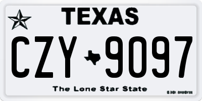 TX license plate CZY9097