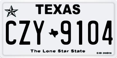 TX license plate CZY9104