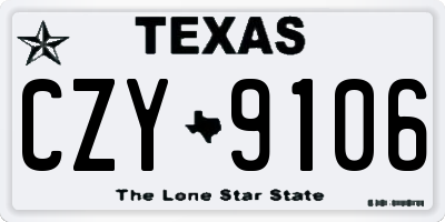 TX license plate CZY9106