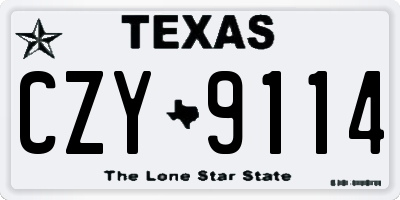 TX license plate CZY9114