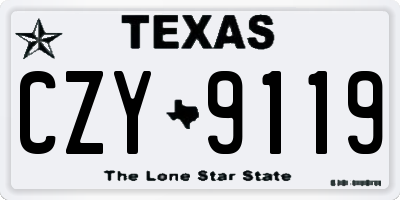 TX license plate CZY9119