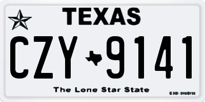 TX license plate CZY9141