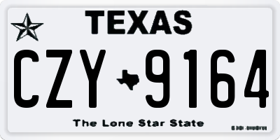 TX license plate CZY9164