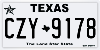 TX license plate CZY9178