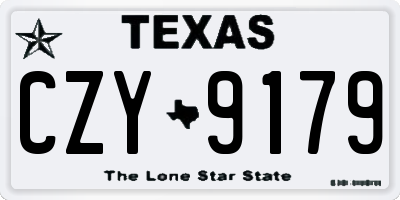 TX license plate CZY9179
