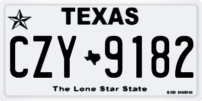 TX license plate CZY9182