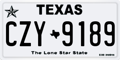 TX license plate CZY9189