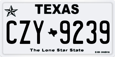 TX license plate CZY9239