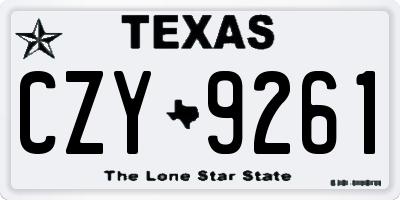 TX license plate CZY9261