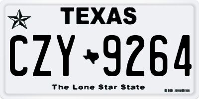 TX license plate CZY9264